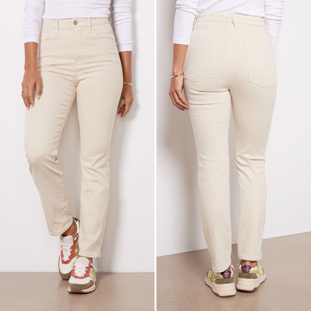 Good American Good Classic Slim Straight Jeans Off White Cream Bone Size 6/28